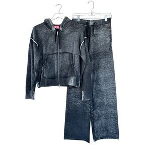 Diesel Women's M-Hermine Gray Wool Hoodie Jogger Set Size Small MSRP $750